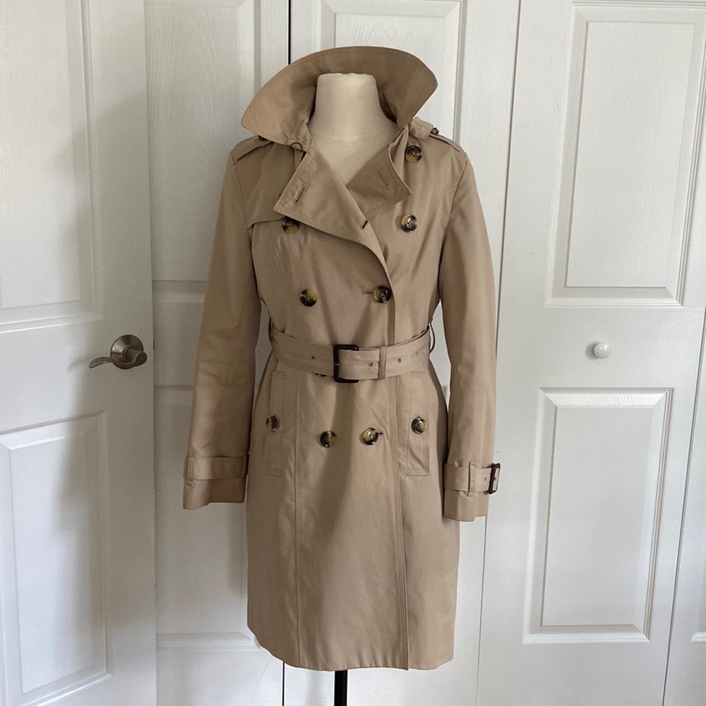 London Fog Classic Double-Breasted Tan Trench Coat